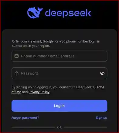 DeepSeek AI 3 deepseek ai login or register